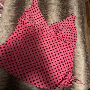 Polka dot tankini swim top